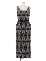 [GREED]DUTEL GEOMETRIC JACQUARD Dress/BLACK MIX