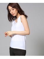 [L]【洗える】ナチュラルコーマベア天竺タンクトップ/ホワイト(002)