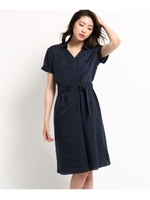 [L]【洗える】ローンシャツワンピース/ブルー系(094)