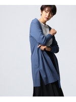 [L]テレコニットカーディガン/ブルー(092)