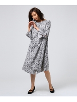 [L]フローラルペイズリー柄 ワンピース/ブラック(119)