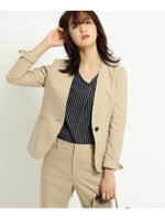 [S]オータムノーカラージャケット/ライトベージュ(451)