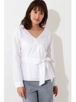 [ウォッシャブル]カシュクールブラウス/ホワイト(030)