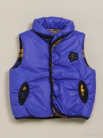 [ベビー]サーモライト中綿リバーシブルベスト/ブルー