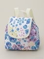 [ベビー]モザイクフラワープリントフラップ付きリュック/ブルー
