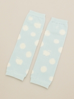 [ベビー]ランダムドットりんごジャカードレッグウオーマー/ブルー