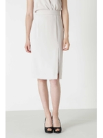 [洗える]レイヤードスリットセットアップスカート/ベージュ(040)