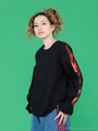 fire sleeve blouse/BLACK