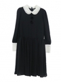 minkbutton chiffon one-piece/black