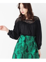 urban hymns 異素材レースシャツ/ブラック(019)