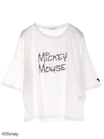 ・Mickey/earthタイポTシャツ/ホワイト