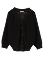 ・アゼ編みショートカーデ/ブラック