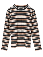 ・ボーダーリブ長袖カットソー/マルチ