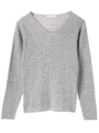 ・マシンウォッシャブルVネックプルオーバー/杢グレー