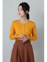 ｜CanCam 11月号掲載｜ハトメボタンニット/マスタード1(061)