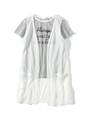 【160cmまで】ボーダーTシャツ×ロングジレセット/ホワイト(001)