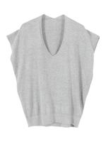 【2019SS先行販売】裾リブコットンライトニット/杢グレー