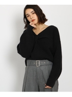 【2WAY】ワッフルツイストニット/ブラック(019)