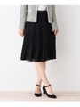 【4(LL)WEB限定サイズ】ジョーゼットプリーツスカート/ブラック(019)