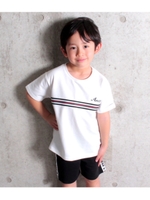 【ANAP KIDS】ラインデザイン裏毛Tシャツ/ホワイト(001)