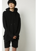 【AZUL BY MOUSSY】30/10BIGフード裏毛プルオーバー/BLK