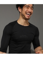 【AZUL BY MOUSSY】AZUL BEACH クルーネック五分袖プルオーバー/BLK