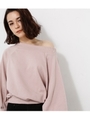 【AZUL BY MOUSSY】オフショルダー裏毛プルオーバー/L/PNK