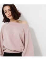 【AZUL BY MOUSSY】オフショルダー裏毛プルオーバー/L/PNK