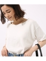 【AZUL BY MOUSSY】ガーゼ裏毛クルーネック半袖プルオーバー/WHT