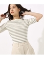 【AZUL BY MOUSSY】コットンモダールテレコ　2Wayプルオーバー/柄WHT