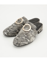 【AZUL BY MOUSSY】サークルモチーフツッカケミュール/柄BLK