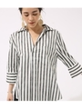 【AZUL BY MOUSSY】サイドスリットスキッパーシャツ/柄WHT