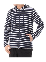 【AZUL BY MOUSSY】タック天竺ボーダーZIPパーカー/柄NVY