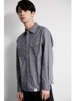 【AZUL BY MOUSSY】ドットJQD長袖ウエスタンシャツ/GRY