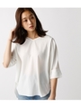 【AZUL BY MOUSSY】フロントタックVネック七分袖ブラウス/O/WHT