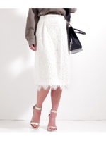 【Alluge】スカラップレーススカート/ホワイト(001)