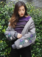 【EVRIS×須田アンナ】EmbroideryリバーシブルMA-1/グレー