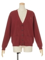 【F i.n.t】Vネックミドル丈カーディガン/RED