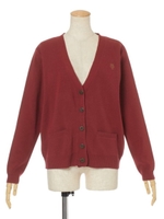 【F i.n.t】Vネックミドル丈カーディガン/RED