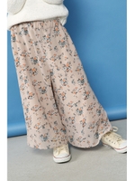 【KIDS】フラワー柄シフォンパンツ/柄BEG