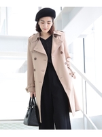 【Lサイズあり】ライナー付きトレンチコート/ベージュ(052)