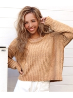 【anap mimpi】 ザックリモールニットトップス/ネイビー(018)