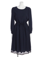 【Rew de Rew】ウエストブラウジングワンピース（8R05-11069）/ネイビー