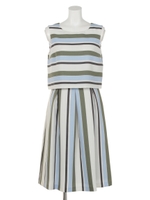 【Rew de Rew】マルチストライプワンピース（8R05-06040）/ブルー