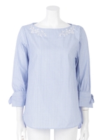 【Rew de Rew】刺繍入りブラウス（8R13-030022）/ブルー