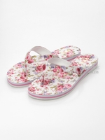 【R＆E】フラワーインソールトングサンダル/ホワイト