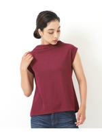 【Settimissimo】 バックタックデザインボトルネックプルオーバー/ワイン(026)