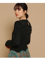 【WEB・一部店舗限定】Supreme.La.La. 模様編みガーリーニット/ブラック(019)