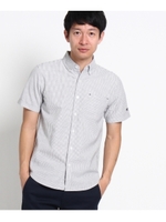 【WEB限定】BC オックスストライプ 半袖シャツ(メンズ)/ブラック(219)