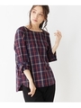【WEB限定サイズ有り】チェックアソート　チュニックシャツ/ボルドー(264)
